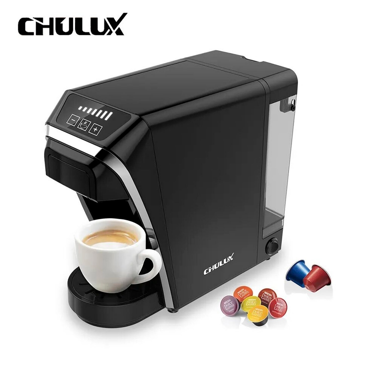 Chulux - Cafetera QF-CM823 3 en uno - Capsulas/Café molido